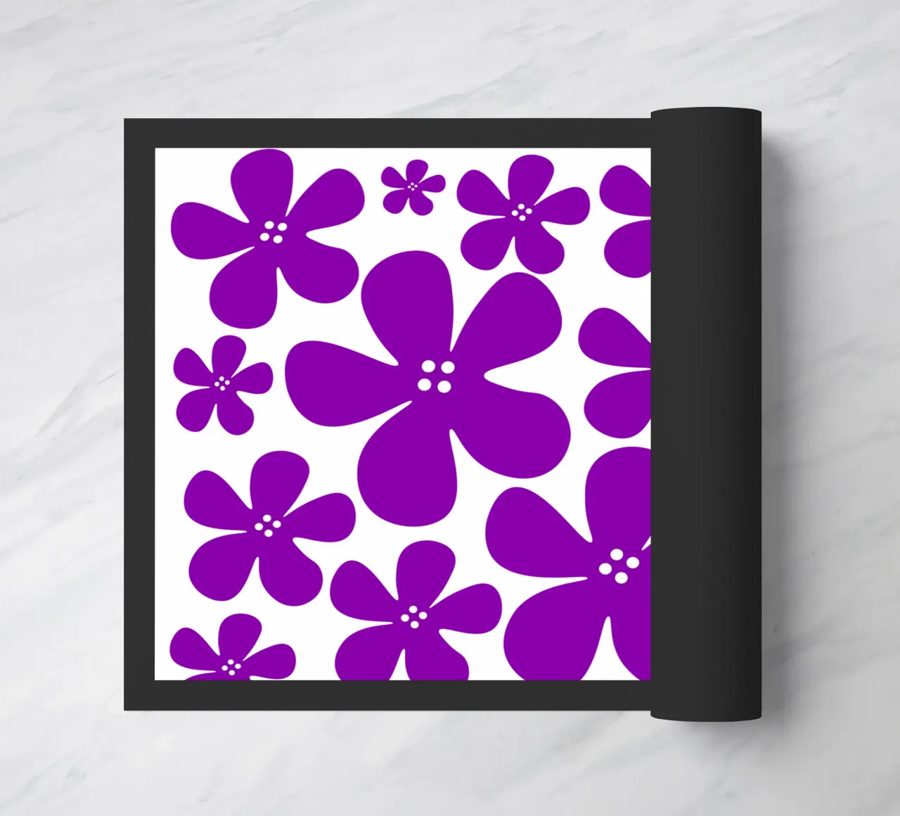 Purple flowers pattern zerbino da baobabprintstore
