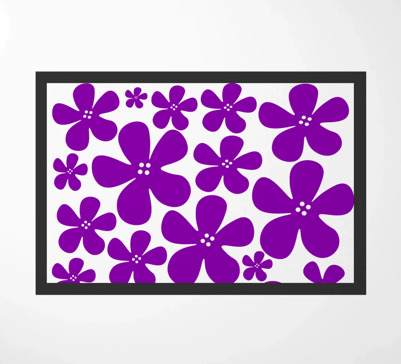 Purple flowers pattern Fußmatte von baobabprintstore