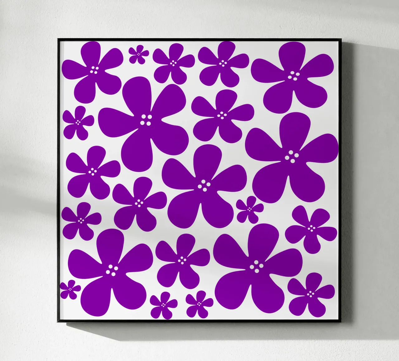 Purple flowers pattern plexiglass da baobabprintstore