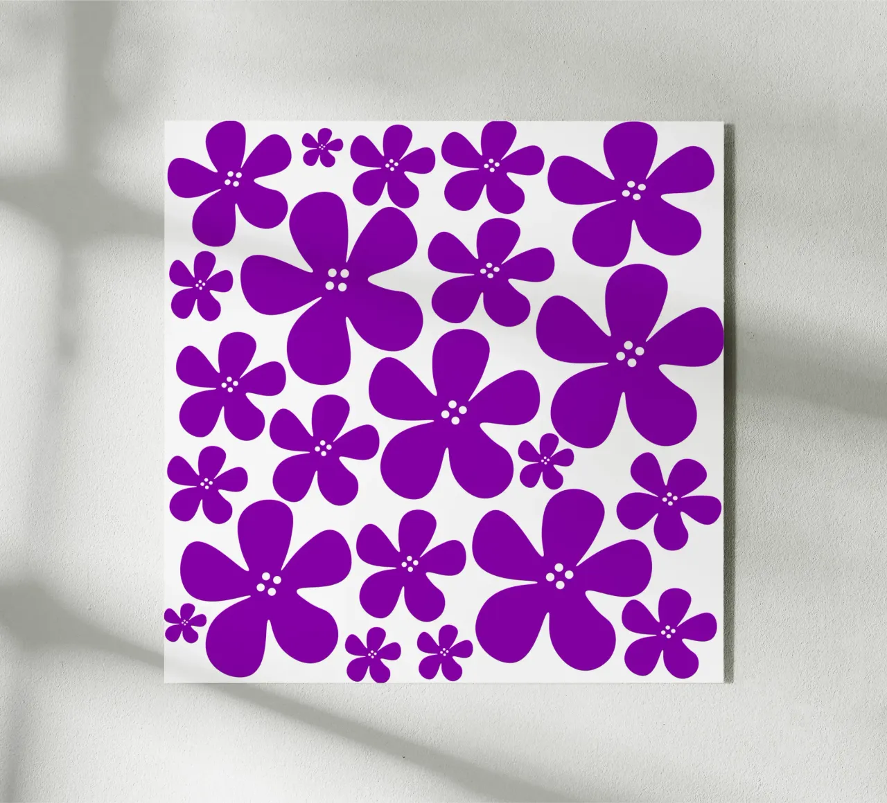 Purple flowers pattern plexiglass da baobabprintstore