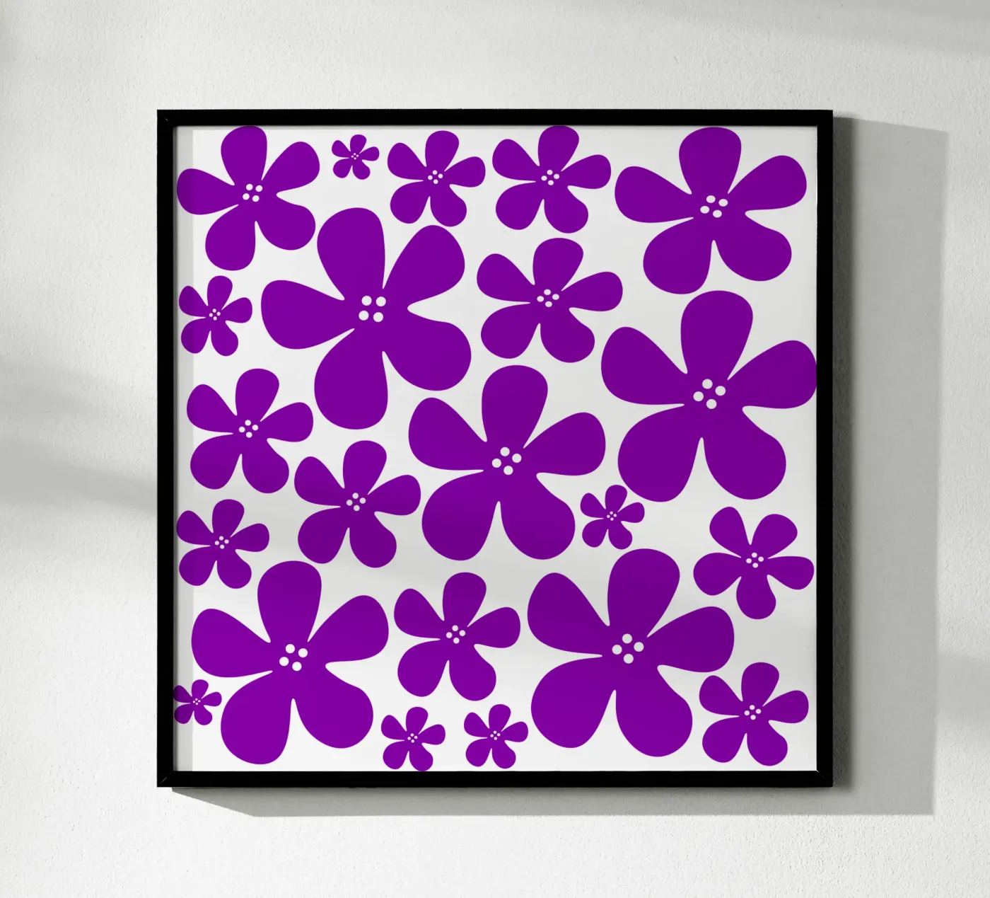 Purple flowers pattern Poster von baobabprintstore