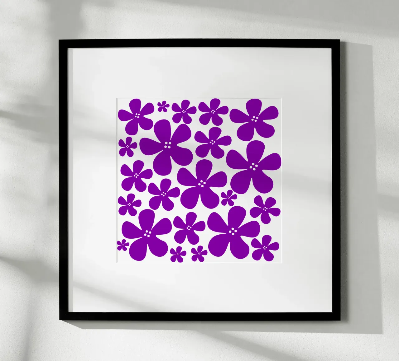 Purple flowers pattern poster da baobabprintstore