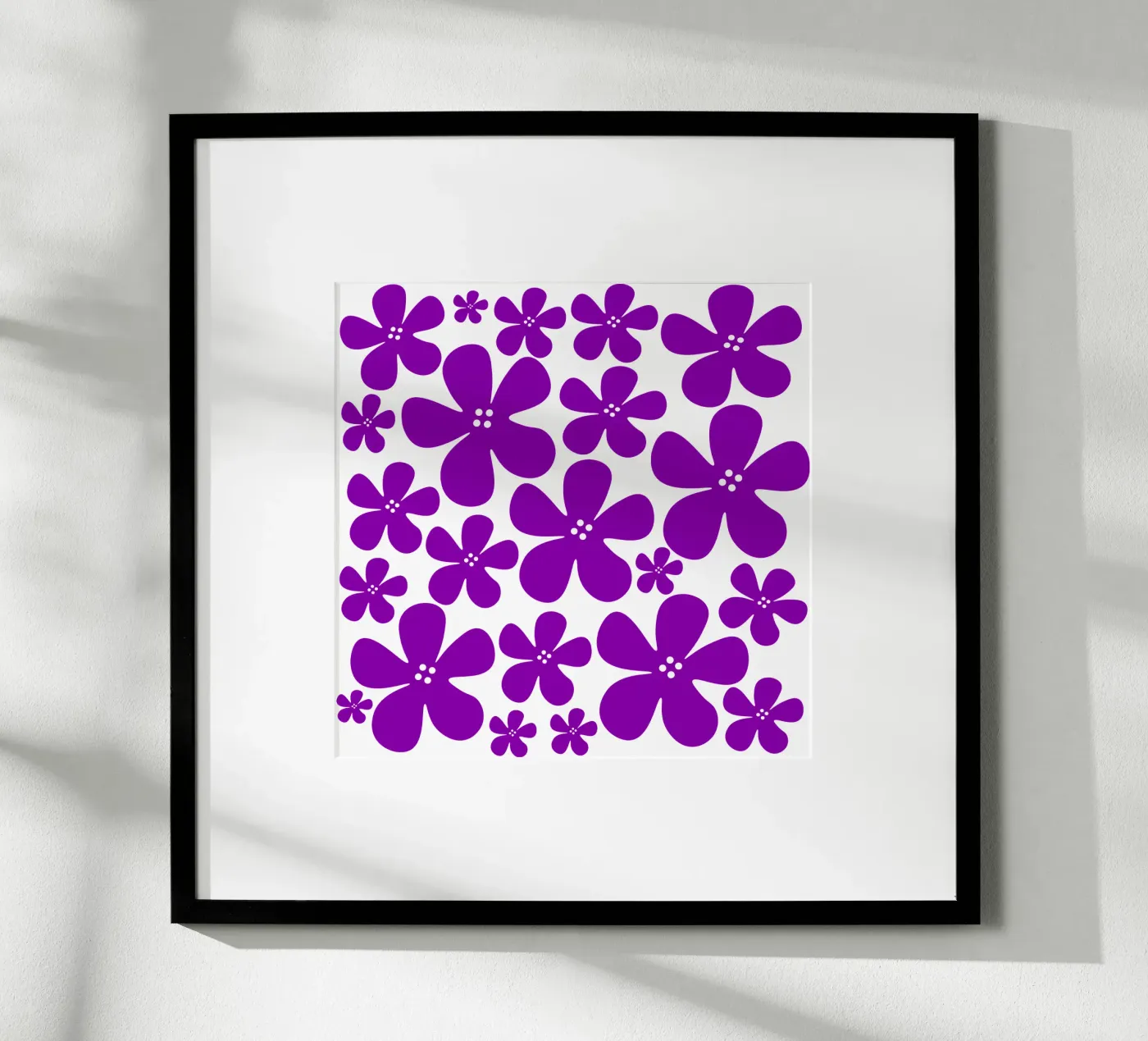 Purple flowers pattern Poster von baobabprintstore