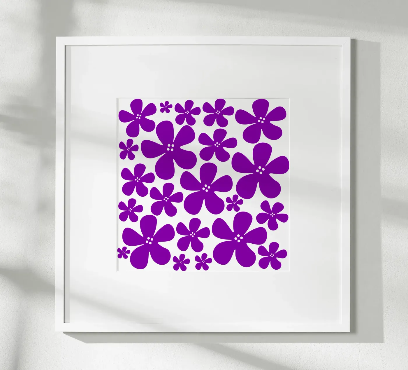 Purple flowers pattern poster by baobabprintstore