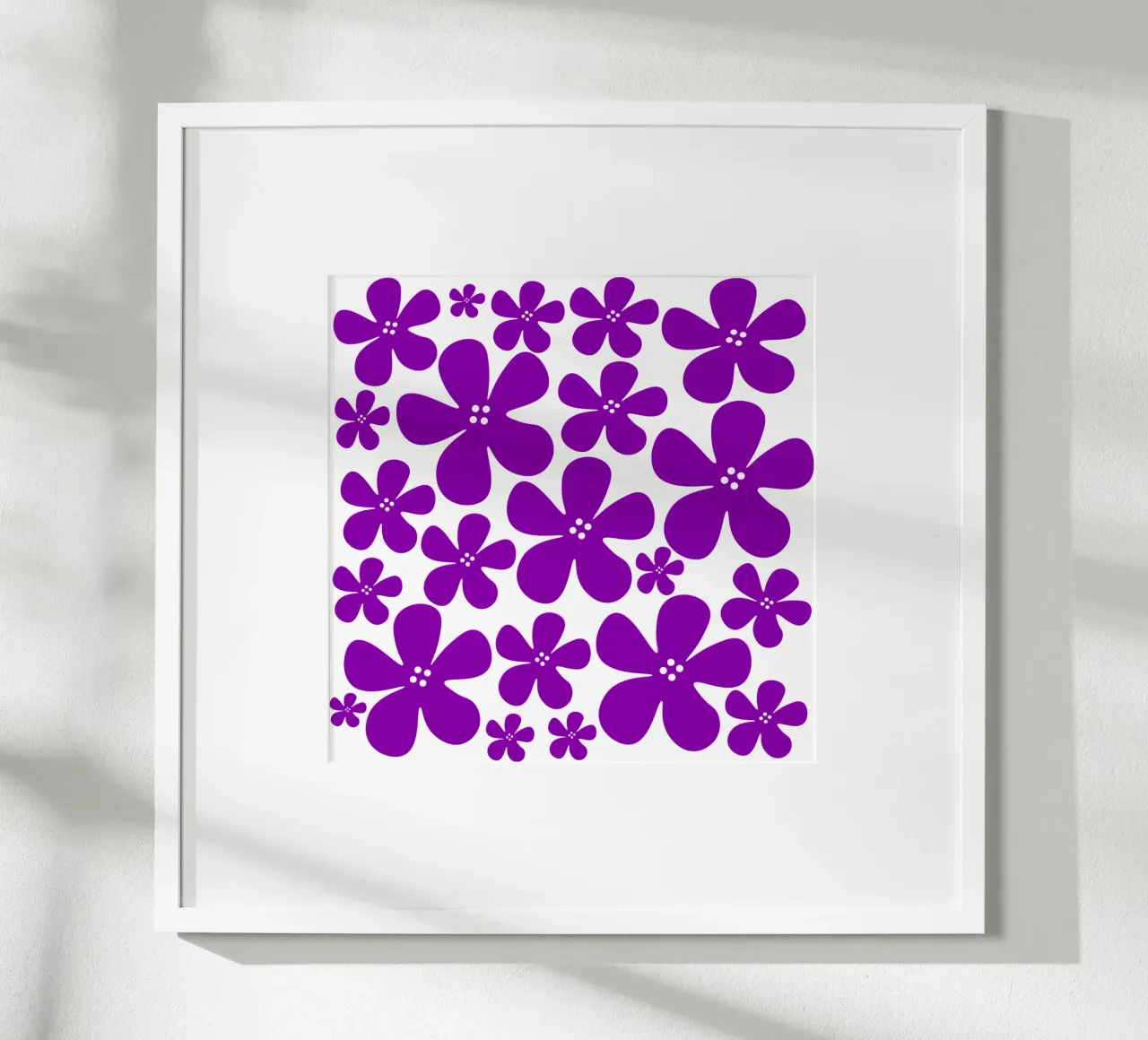 Purple flowers pattern poster da baobabprintstore