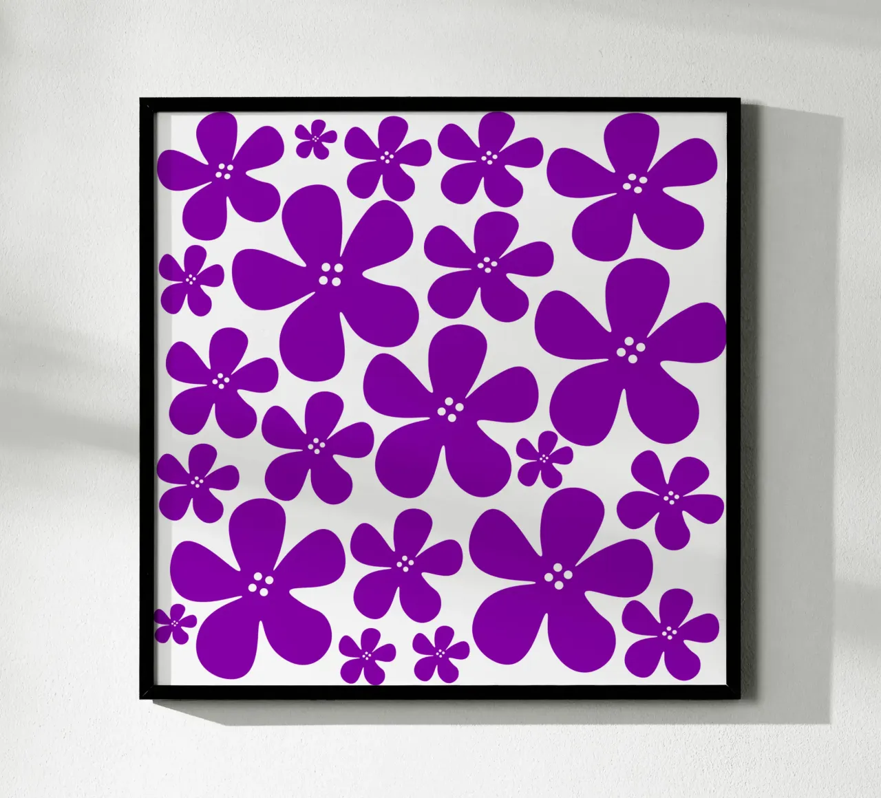 Purple flowers pattern poster da baobabprintstore