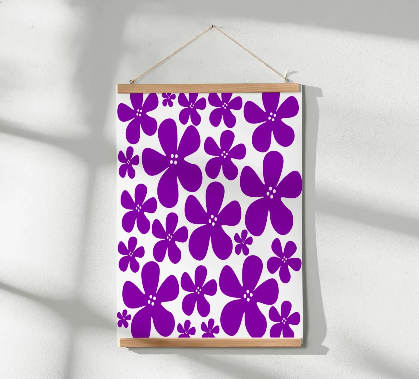 Purple flowers pattern poster by baobabprintstore