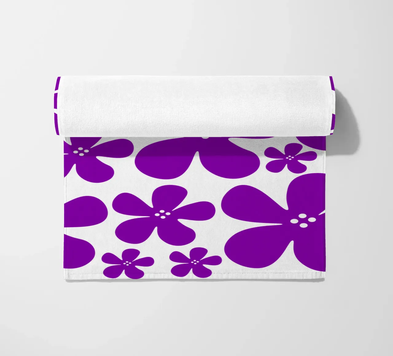Purple flowers pattern telo mare da baobabprintstore