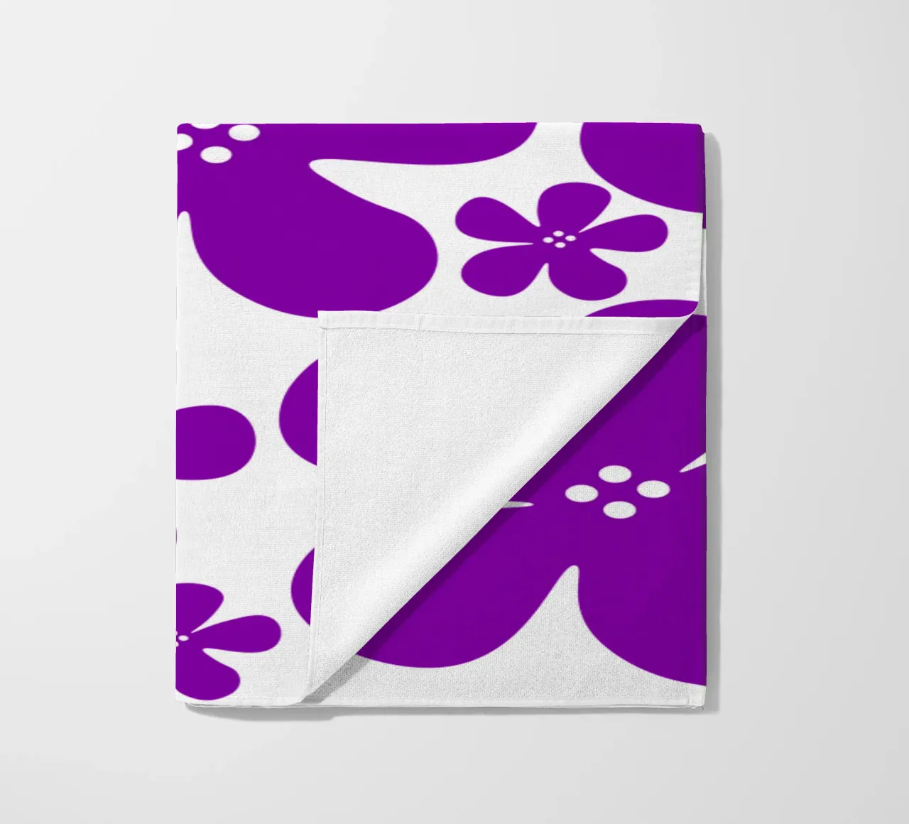 Purple flowers pattern telo mare da baobabprintstore