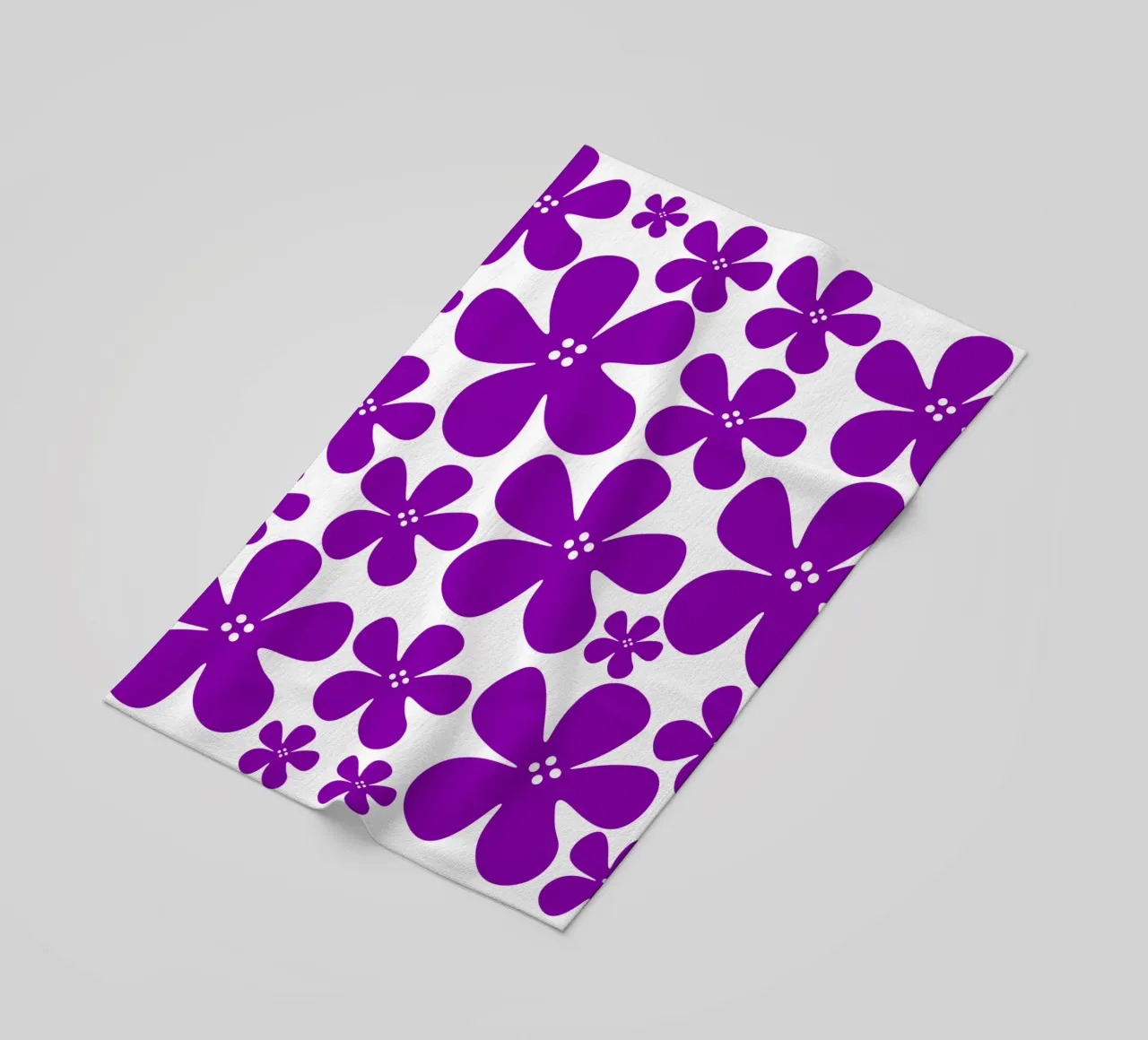Purple flowers pattern telo mare da baobabprintstore