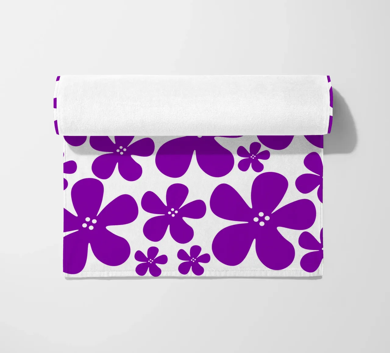 Purple flowers pattern telo mare da baobabprintstore