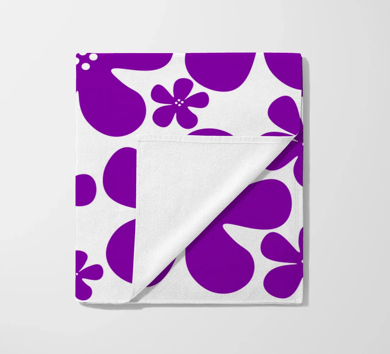Purple flowers pattern telo mare da baobabprintstore
