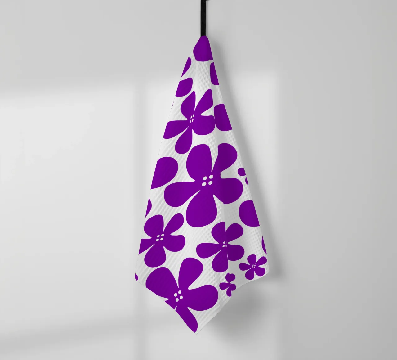 Purple flowers pattern canovaccio da cucina da baobabprintstore