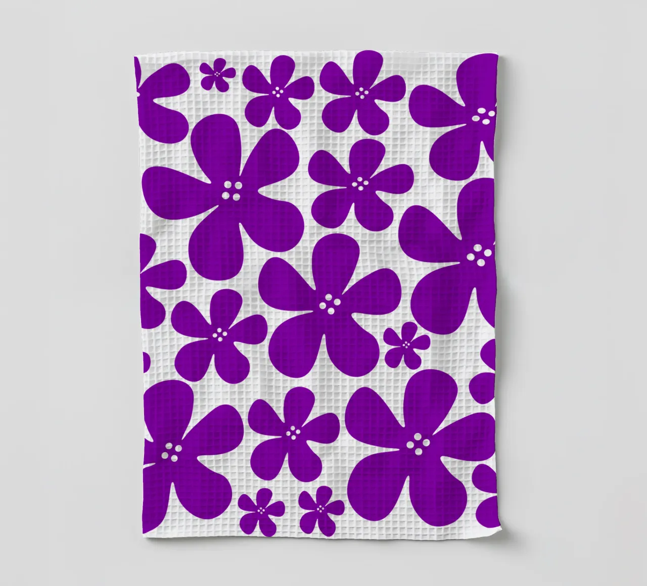 Purple flowers pattern canovaccio da cucina da baobabprintstore