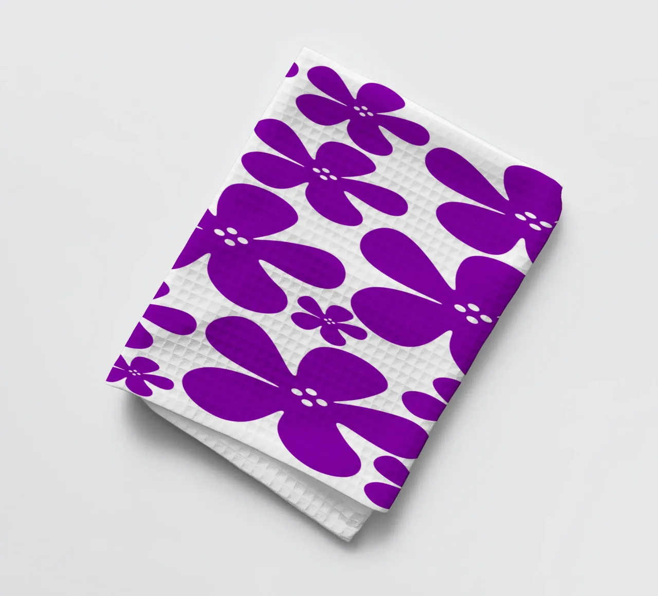 Purple flowers pattern canovaccio da cucina da baobabprintstore