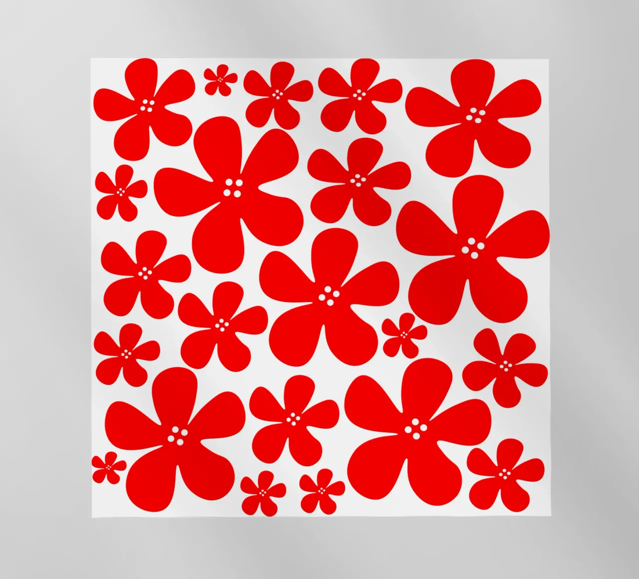 Red flowers pattern pellicola backlit da baobabprintstore
