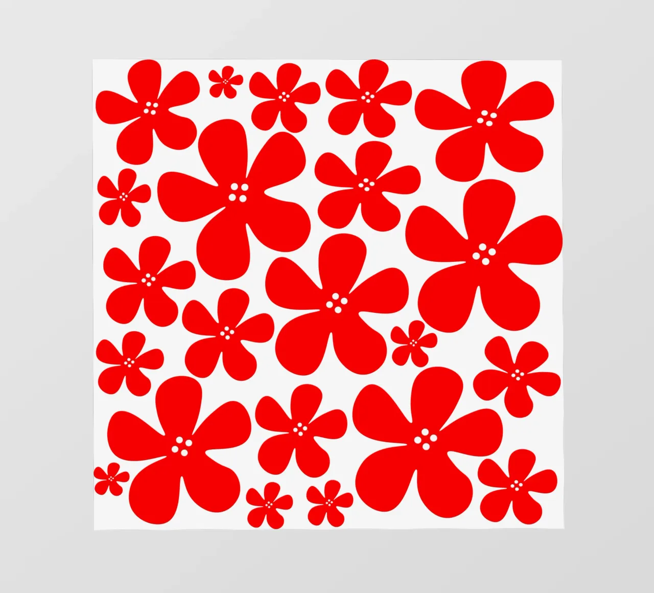Red flowers pattern pellicola backlit da baobabprintstore