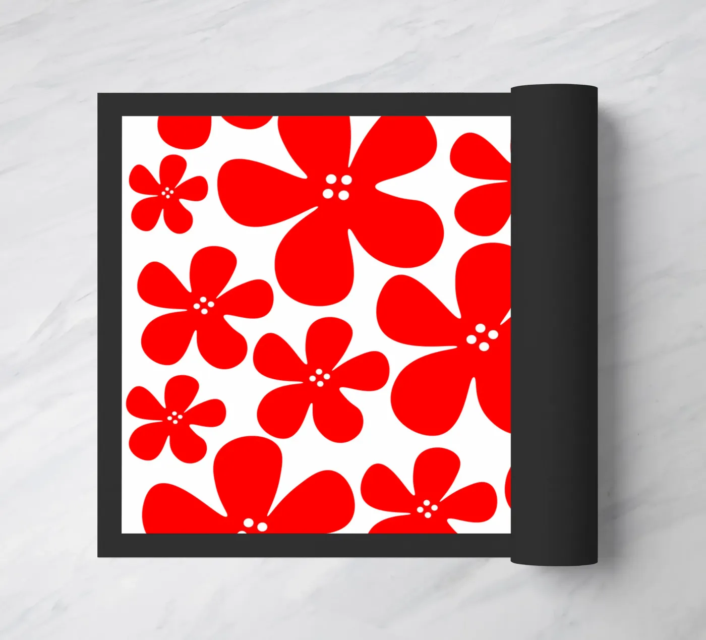 Red flowers pattern zerbino da baobabprintstore