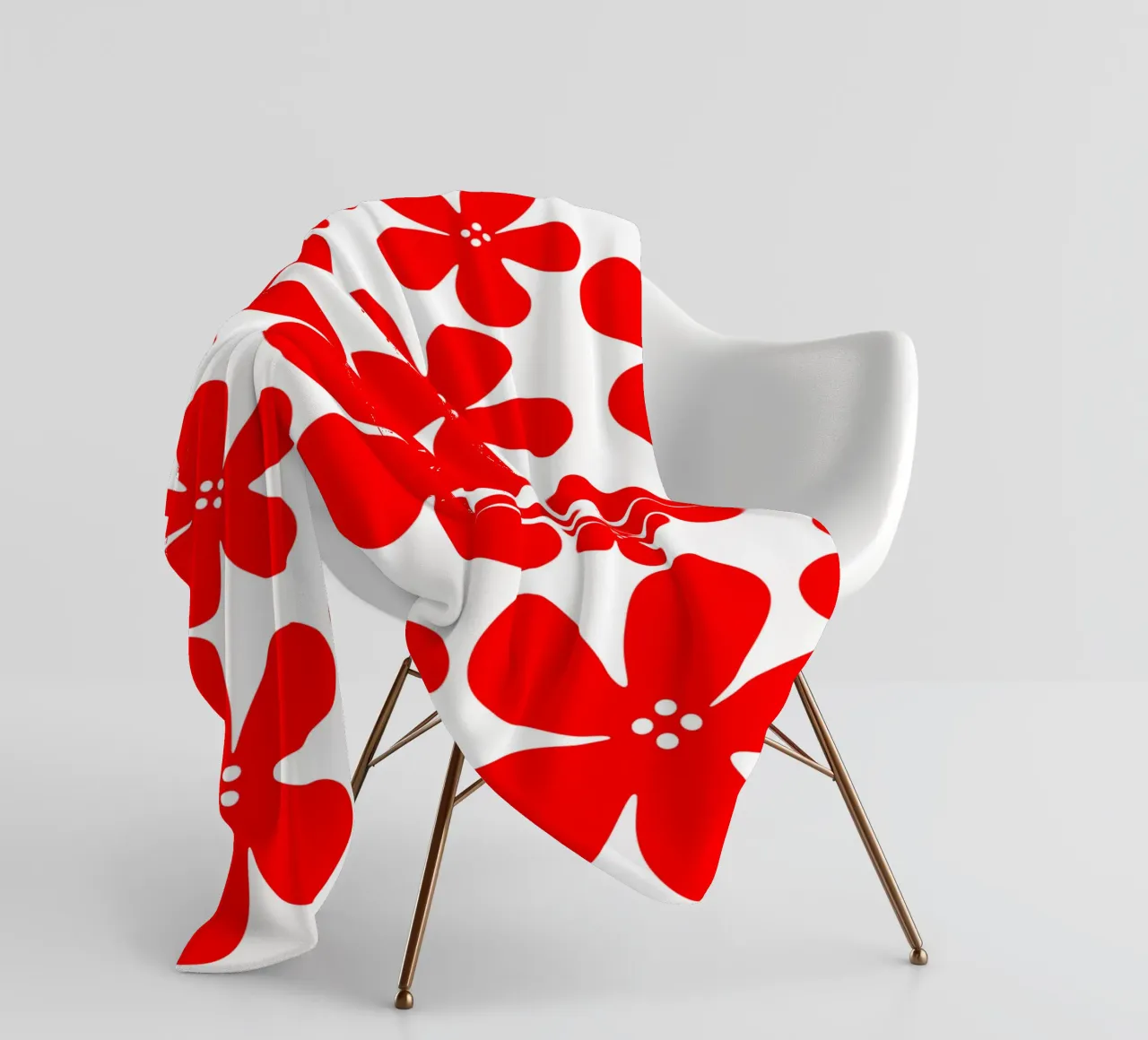 Red flowers pattern Fleecedecke von baobabprintstore