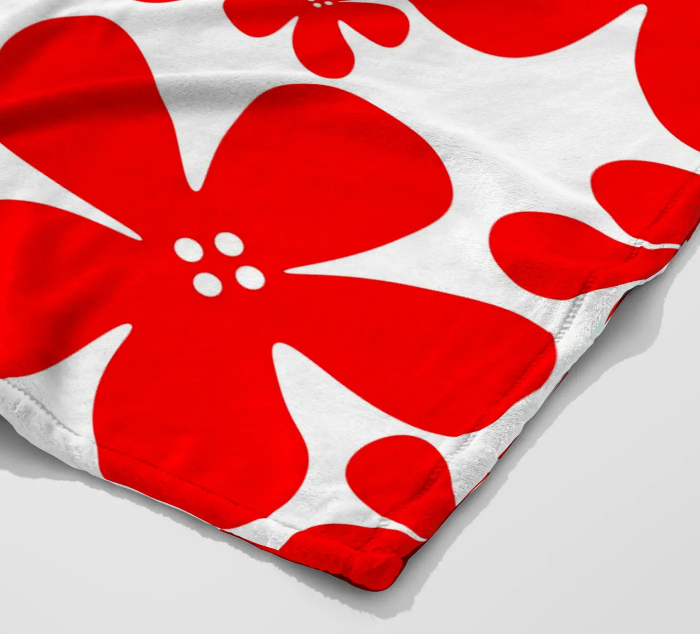 Red flowers pattern Fleecedecke von baobabprintstore