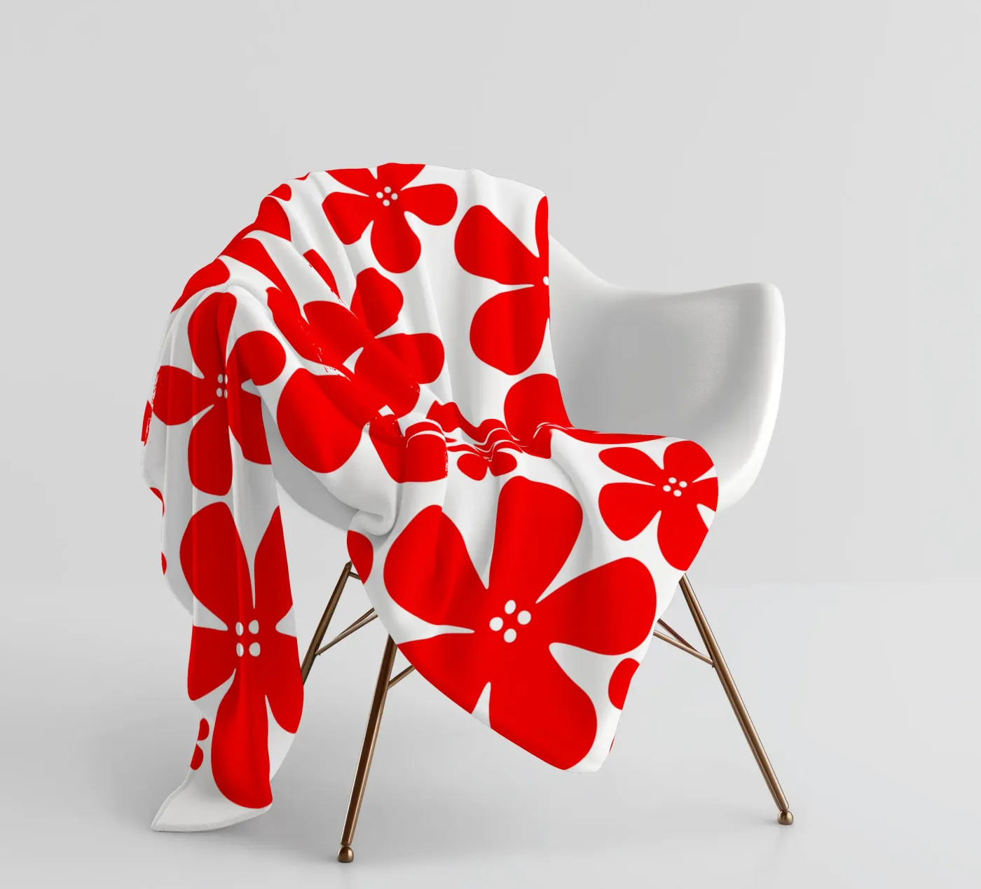 Red flowers pattern Fleecedecke von baobabprintstore