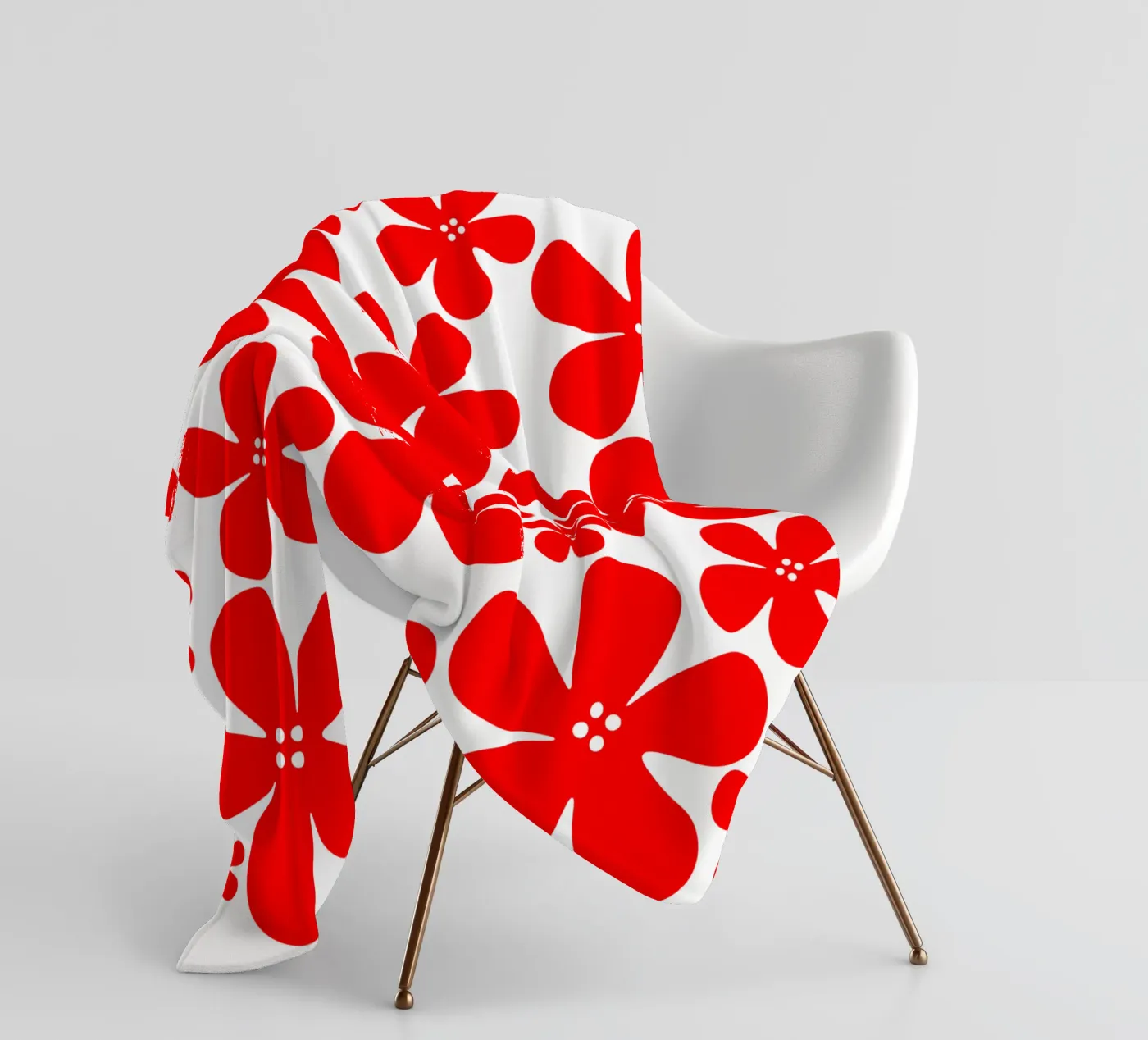 Red flowers pattern Fleecedecke von baobabprintstore