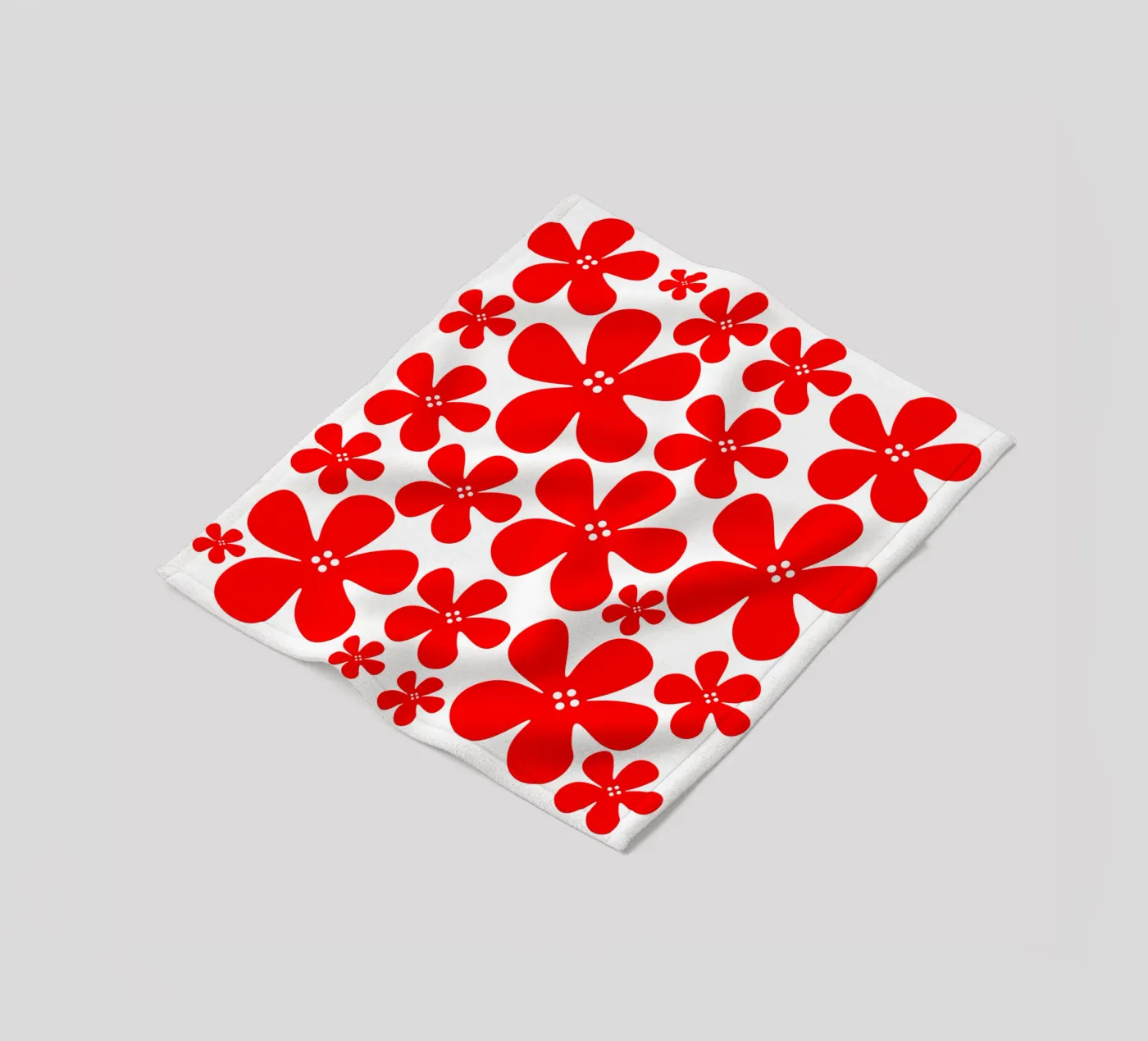 Red flowers pattern Fleecedecke von baobabprintstore