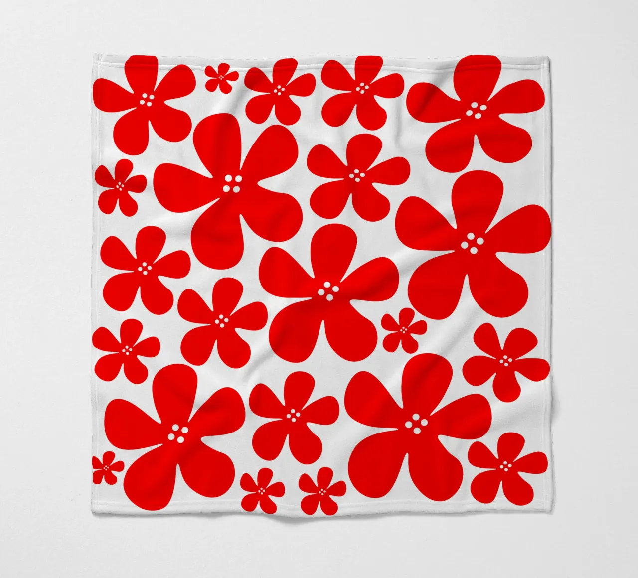 Red flowers pattern coperta in pile da baobabprintstore