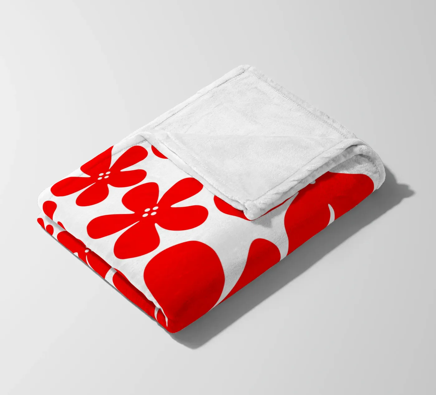 Red flowers pattern Fleecedecke von baobabprintstore
