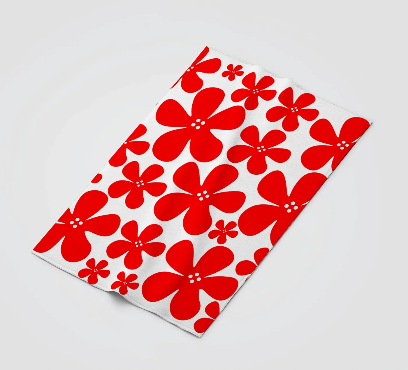 Red flowers pattern Fleecedecke von baobabprintstore