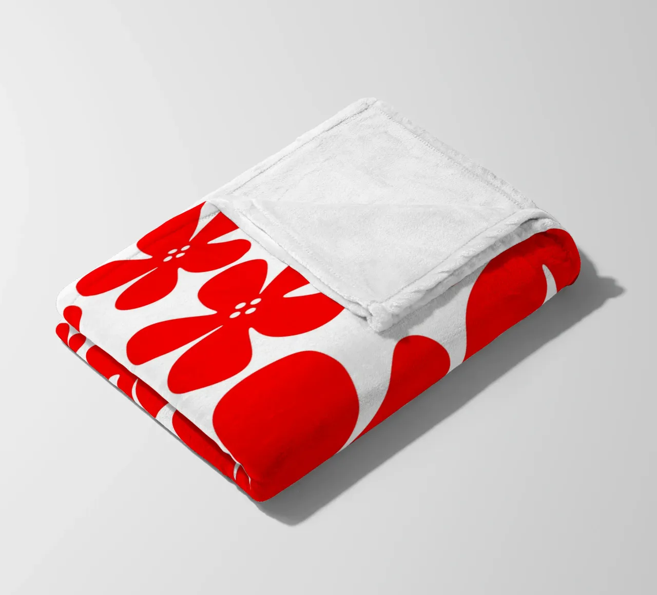 Red flowers pattern coperta in pile da baobabprintstore