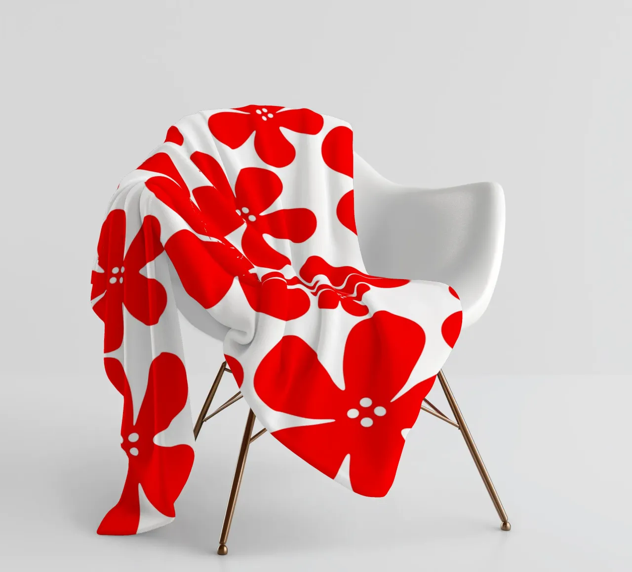 Red flowers pattern coperta in pile da baobabprintstore