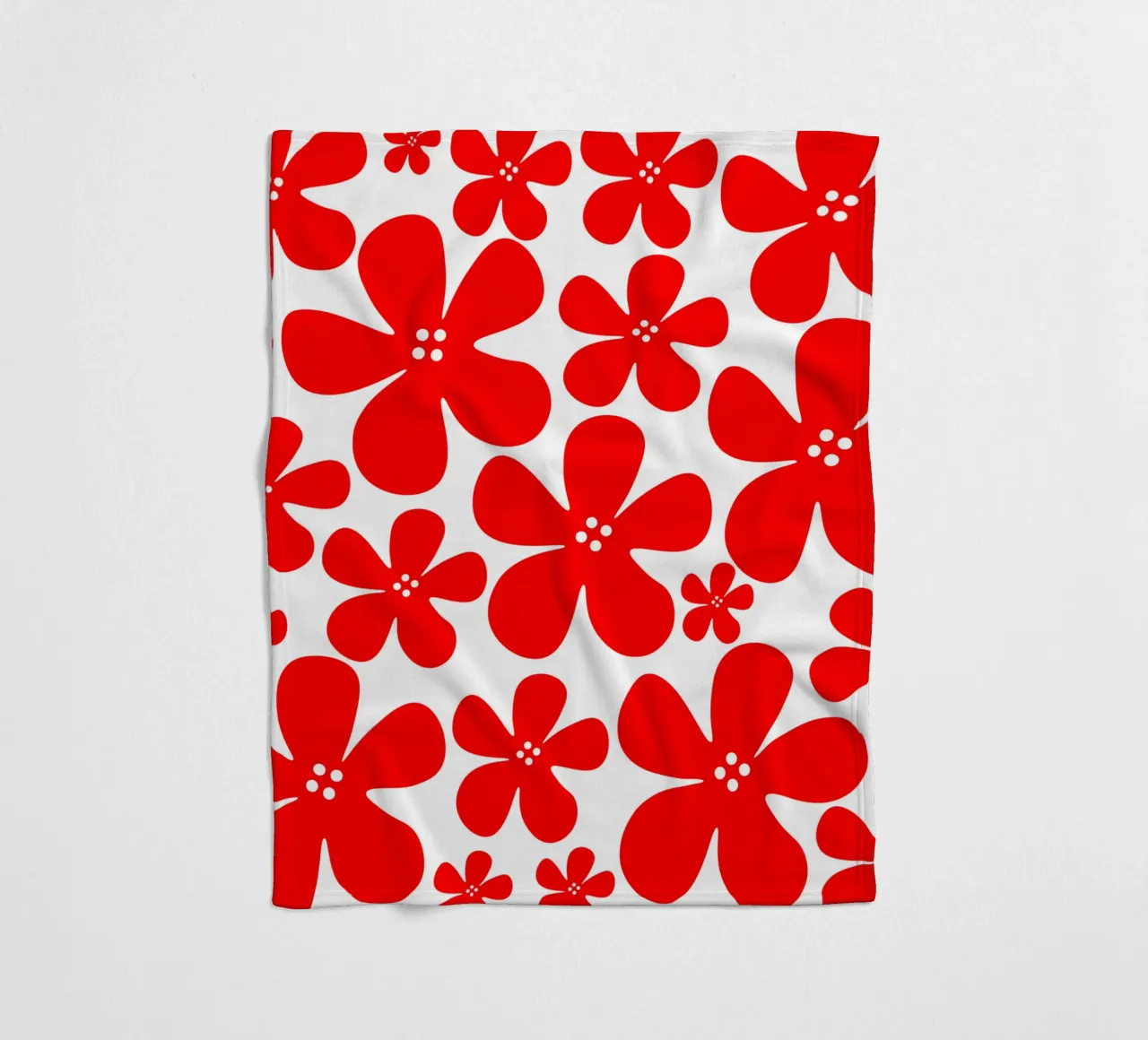Red flowers pattern coperta in pile da baobabprintstore