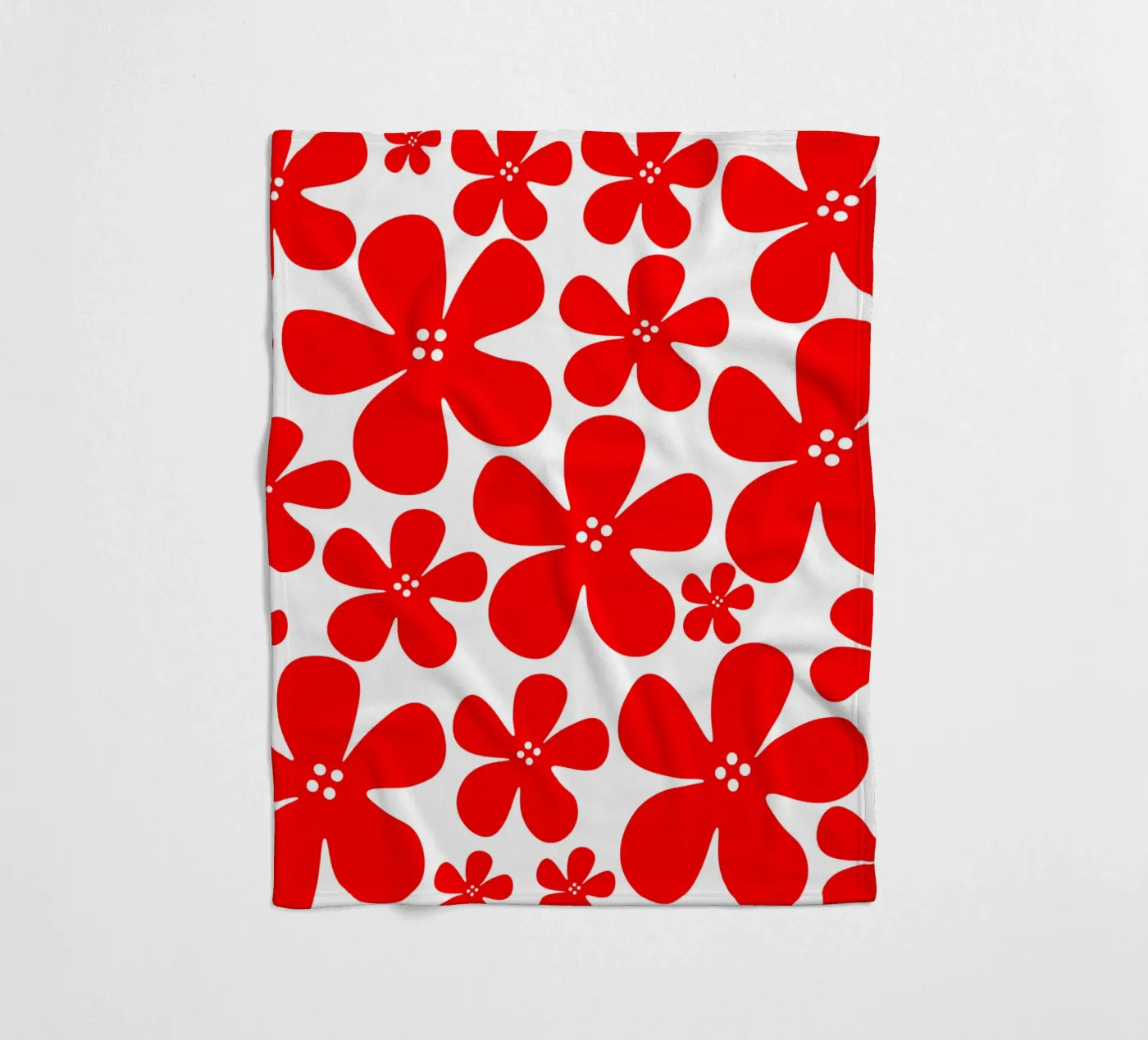 Red flowers pattern Fleecedecke von baobabprintstore