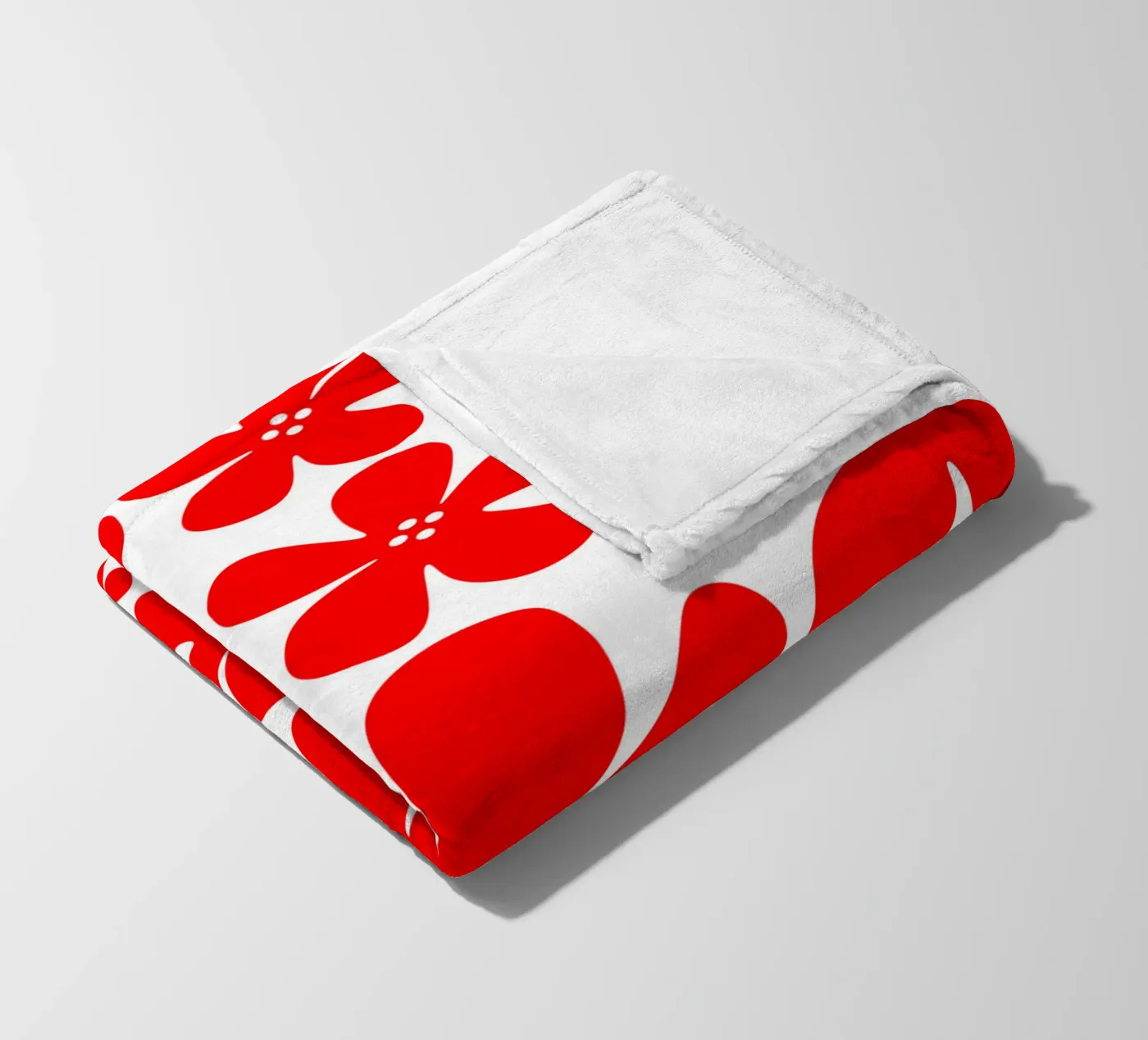 Red flowers pattern Fleecedecke von baobabprintstore