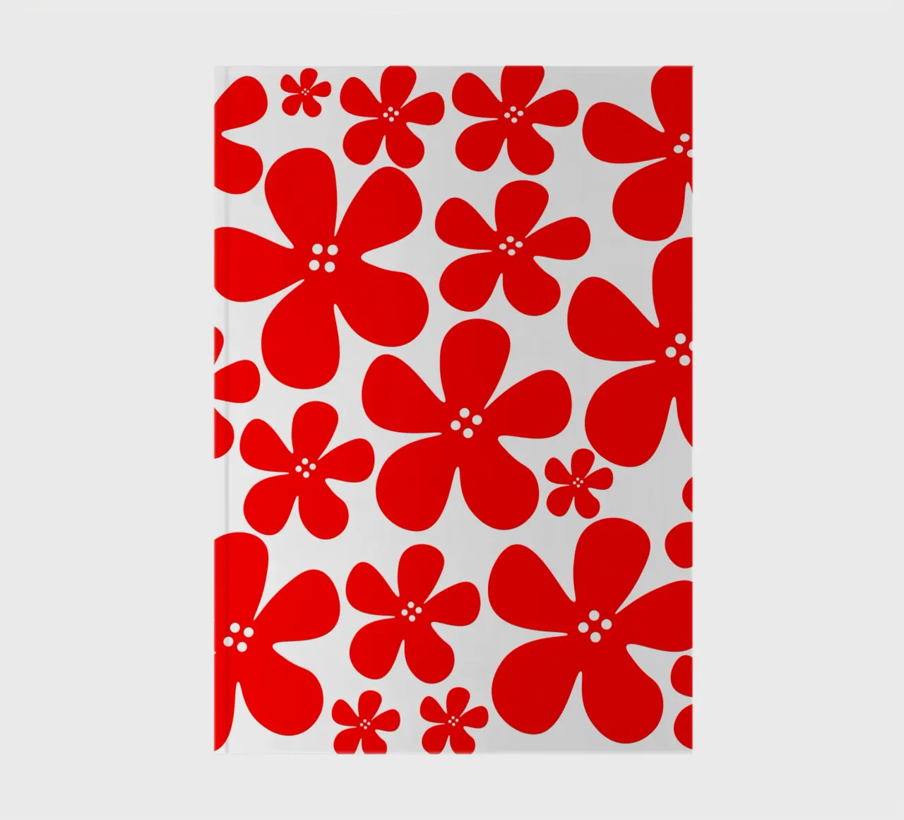 Red flowers pattern notebook by baobabprintstore