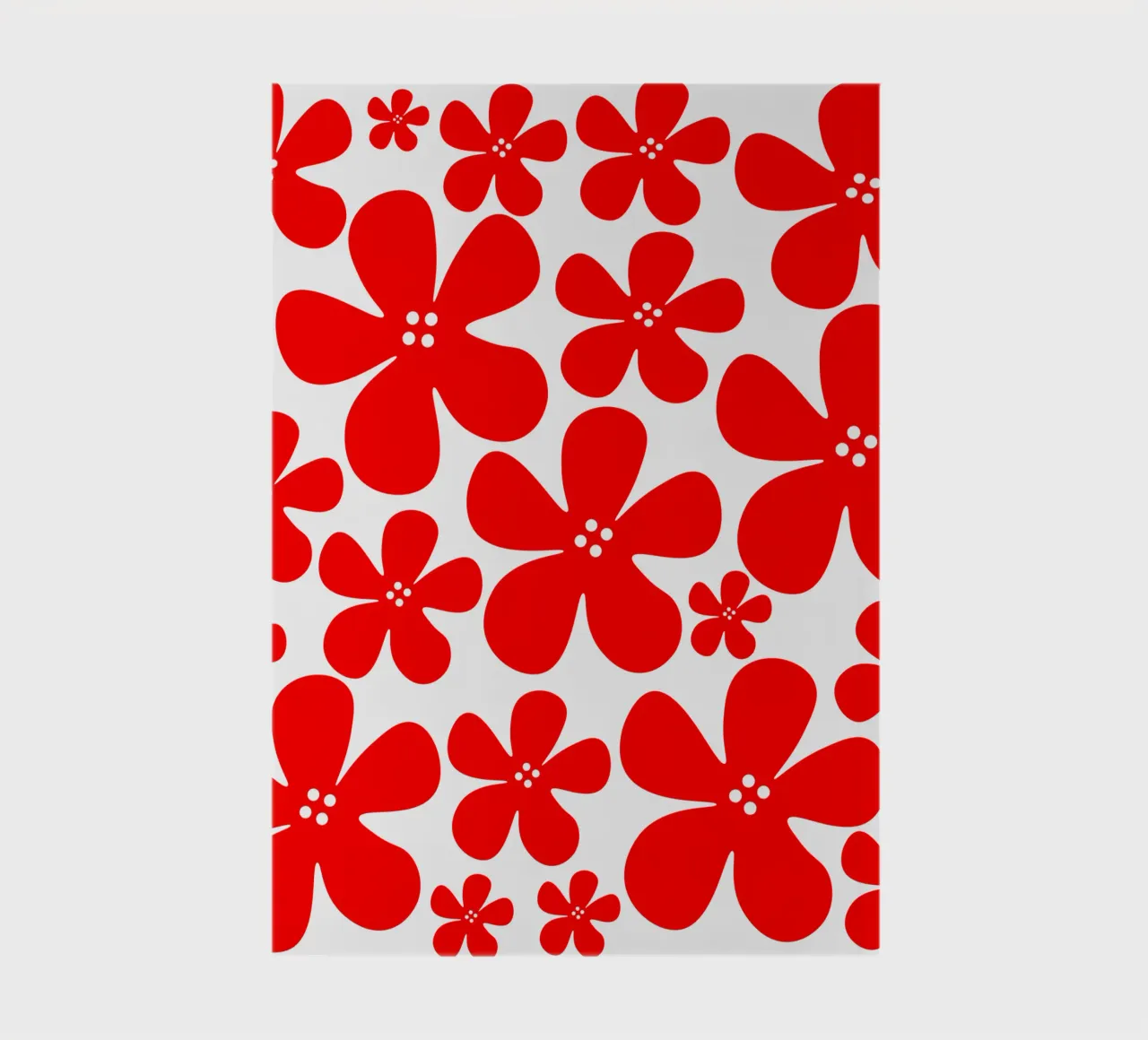 Red flowers pattern notebook by baobabprintstore