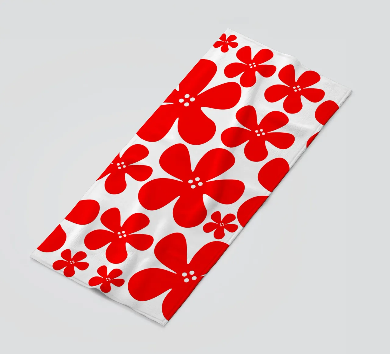 Red flowers pattern telo mare da baobabprintstore