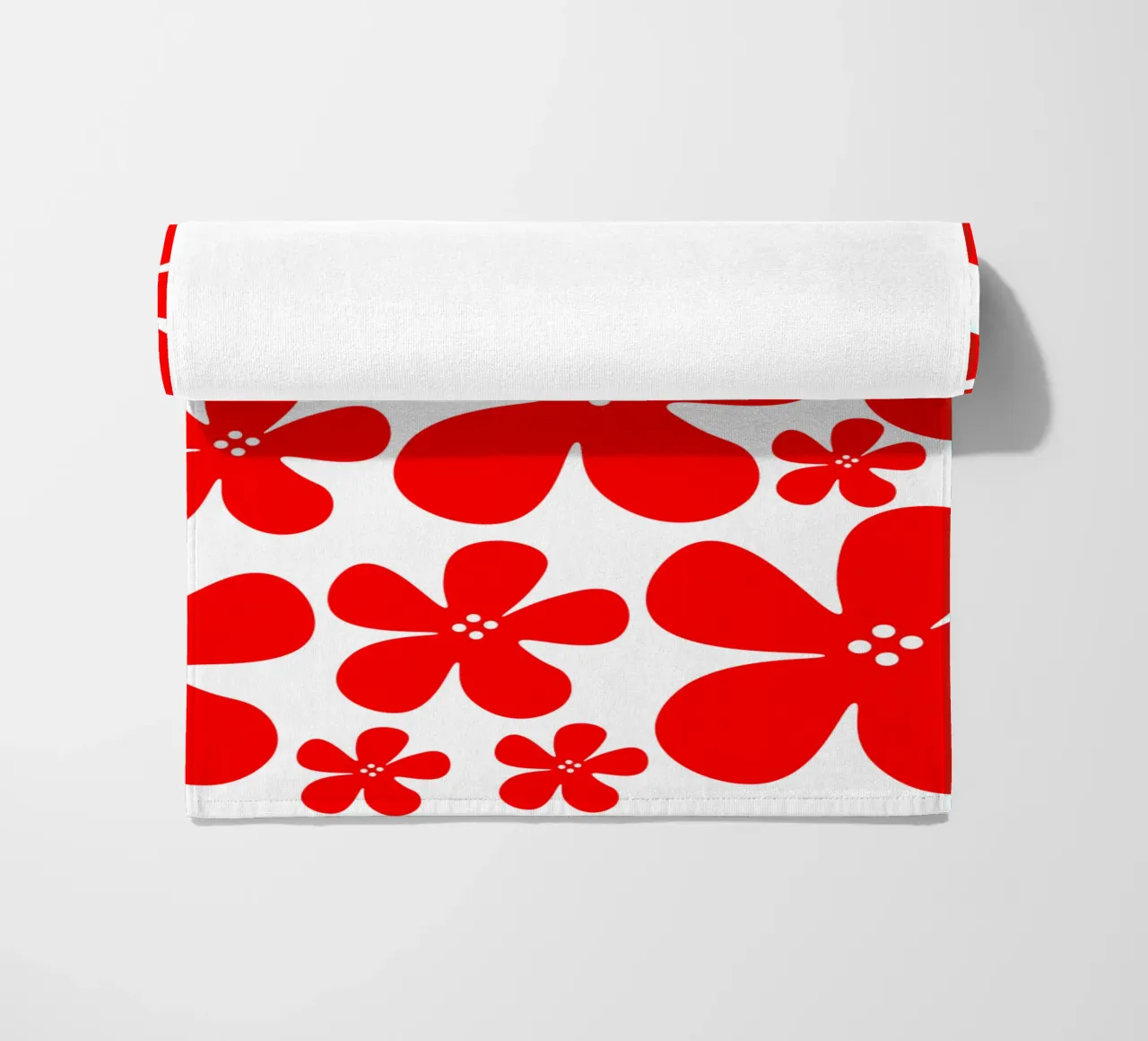 Red flowers pattern telo mare da baobabprintstore