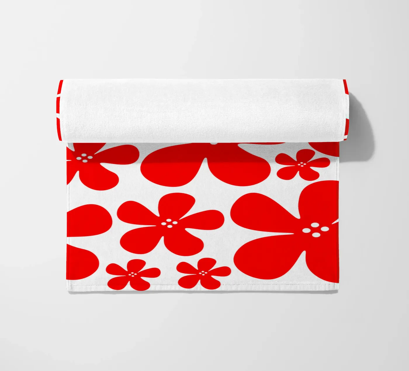 Red flowers pattern telo mare da baobabprintstore