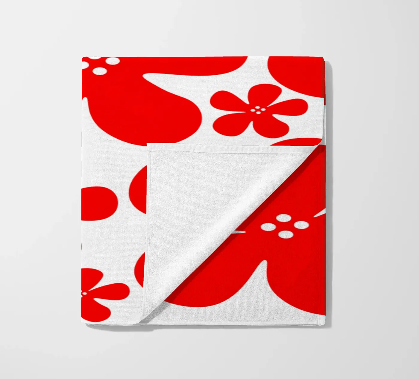 Red flowers pattern telo mare da baobabprintstore