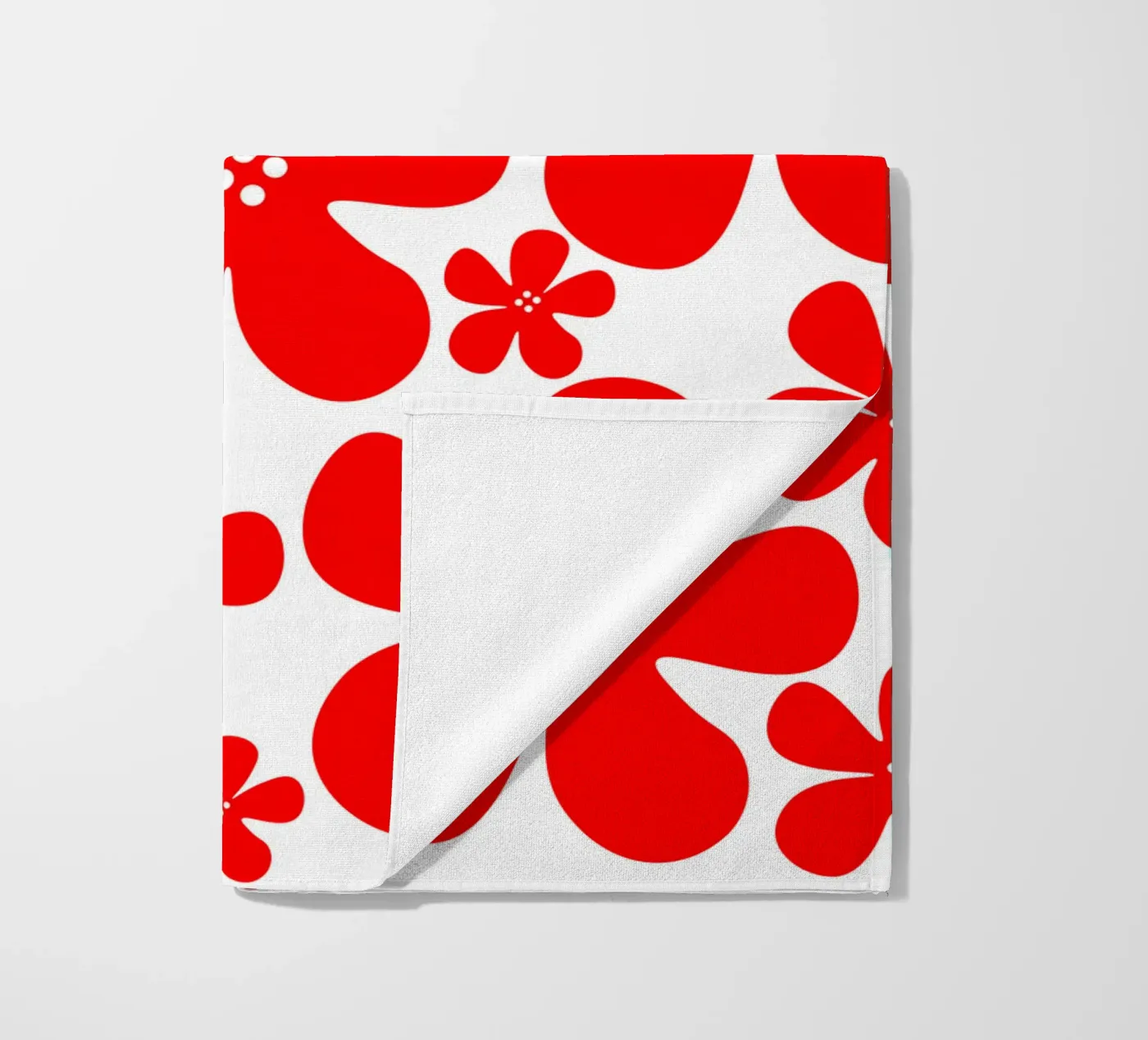 Red flowers pattern telo mare da baobabprintstore