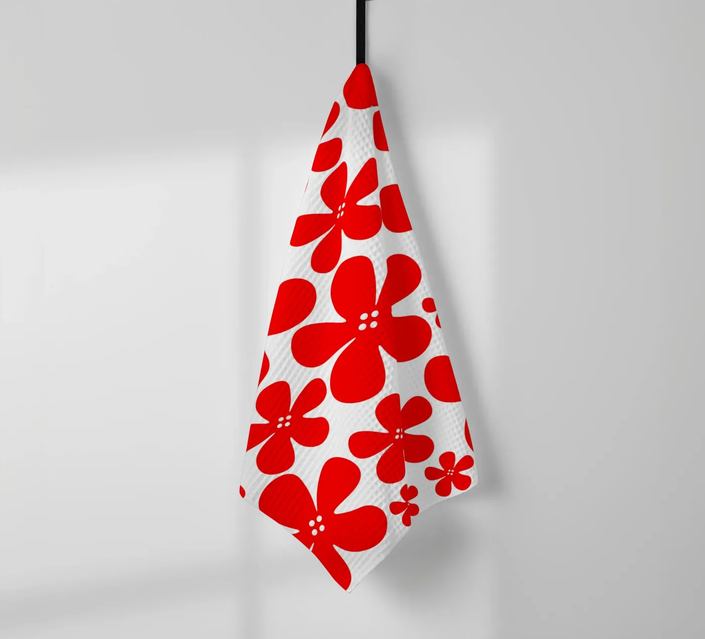 Red flowers pattern torchon de baobabprintstore