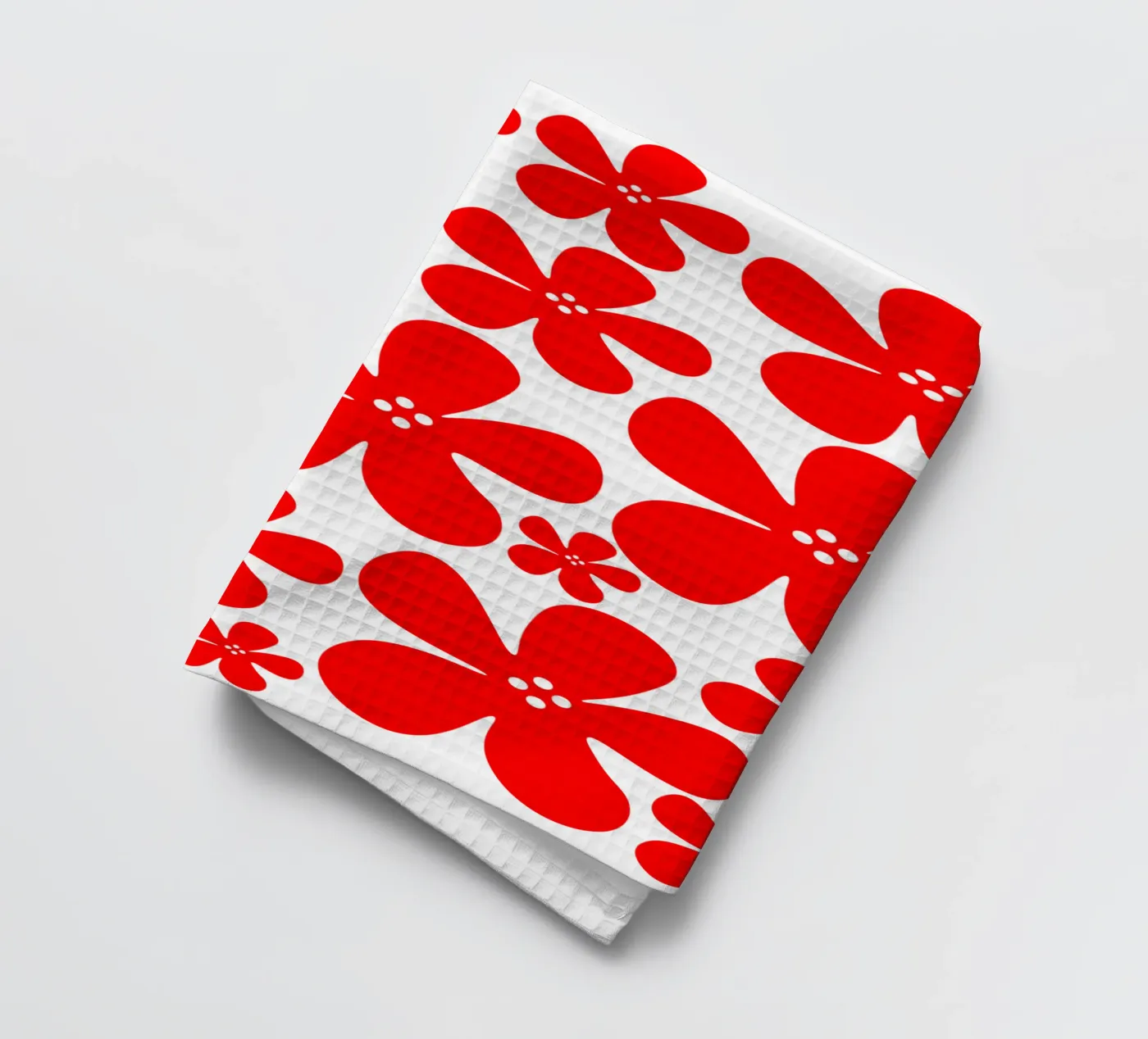 Red flowers pattern torchon de baobabprintstore