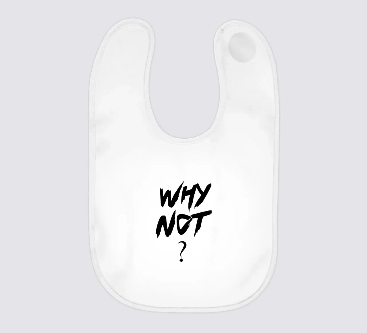 Why Not Simple Typography baby bib by YV TYPOGRAPHY