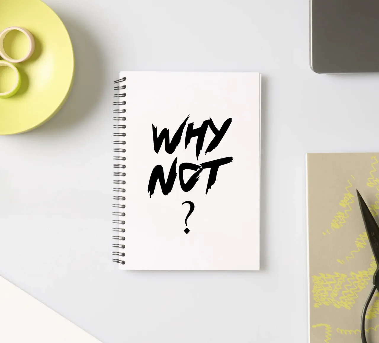 Why Not Simple Typography spiral notebook by YV TYPOGRAPHY