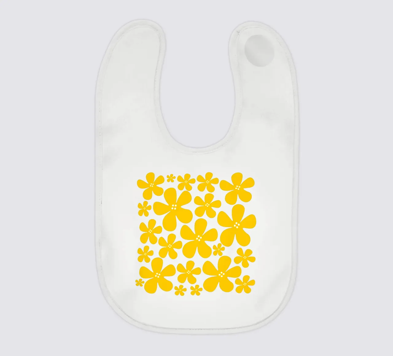 Yellow flowers pattern bavaglino da baobabprintstore