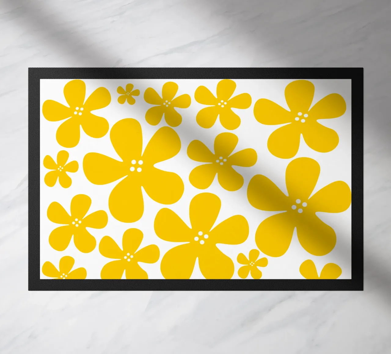 Yellow flowers pattern zerbino da baobabprintstore