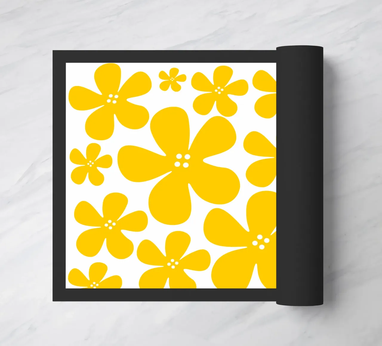 Yellow flowers pattern zerbino da baobabprintstore