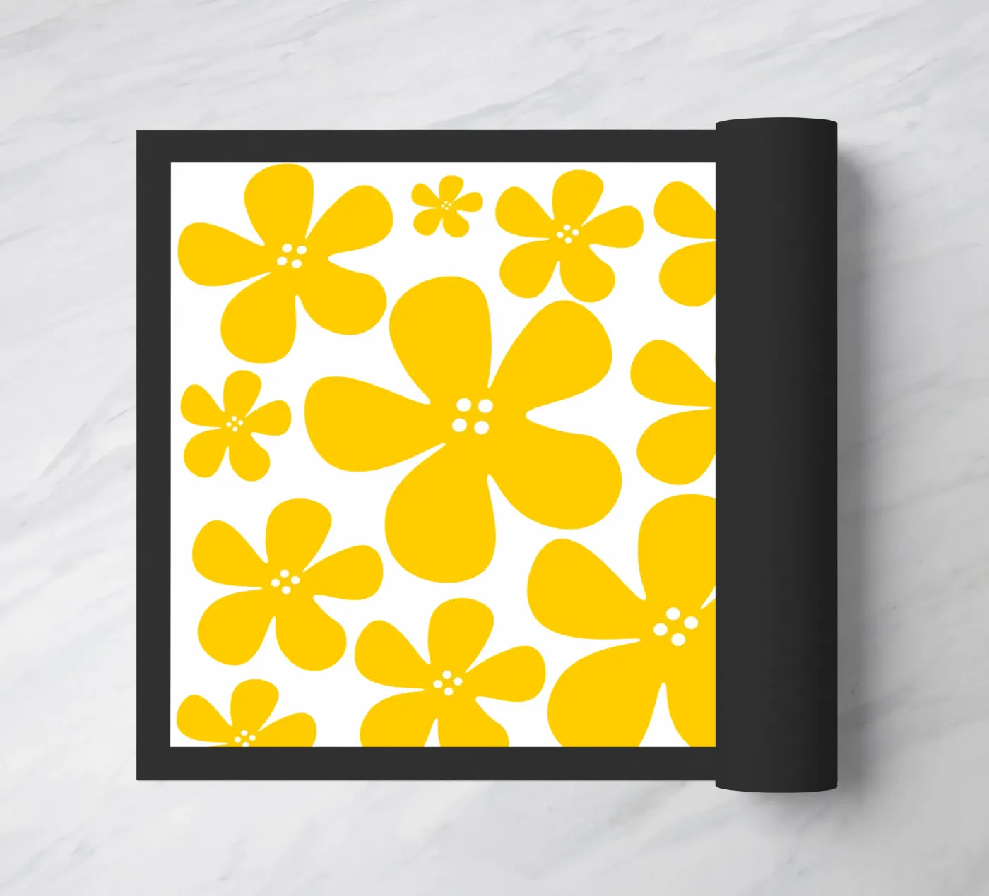 Yellow flowers pattern Fußmatte von baobabprintstore